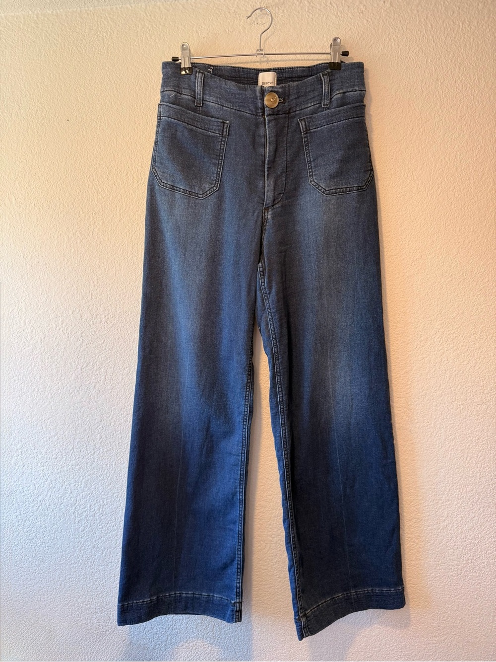 MAEVE The Colette Knit Full Length High Rise Wide Leg Soft Knit Jeans